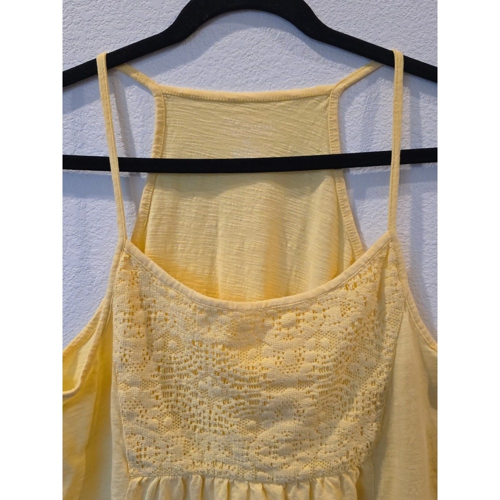 Natural Reflections Cotton Modal Tank Butter Yellow Lace Detail Sz M Supersoft - Picture 2 of 6
